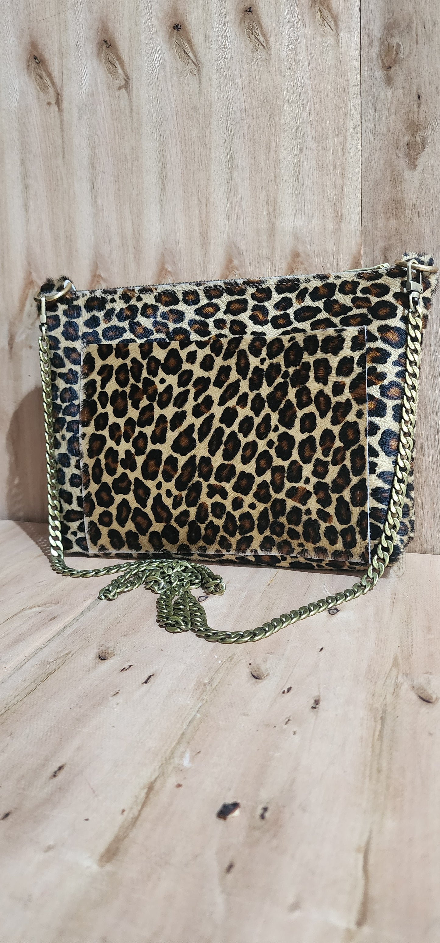 Leopard Crossbody Bag for Women- Black/Brown