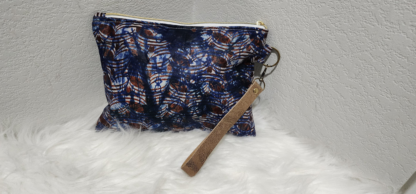 Adire Hand-Dyed Wristlet Clutch