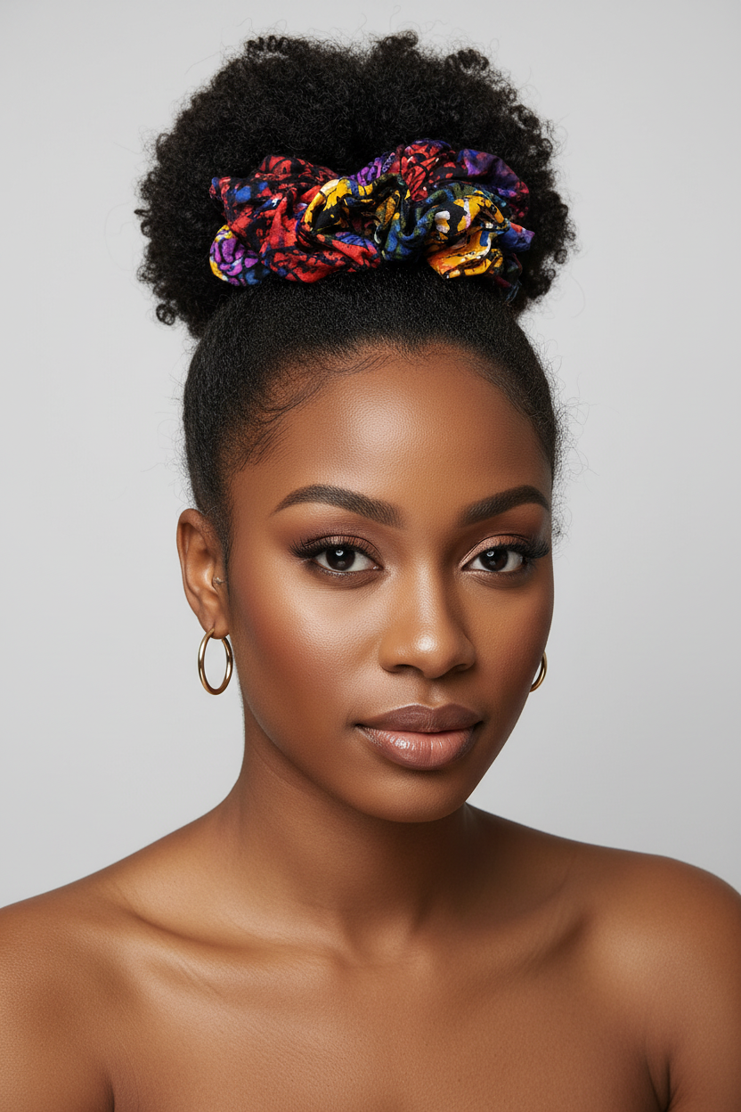 Ankara Batik Fabric Scrunchie