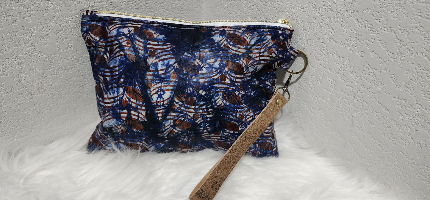 Adire Hand-Dyed Wristlet Clutch