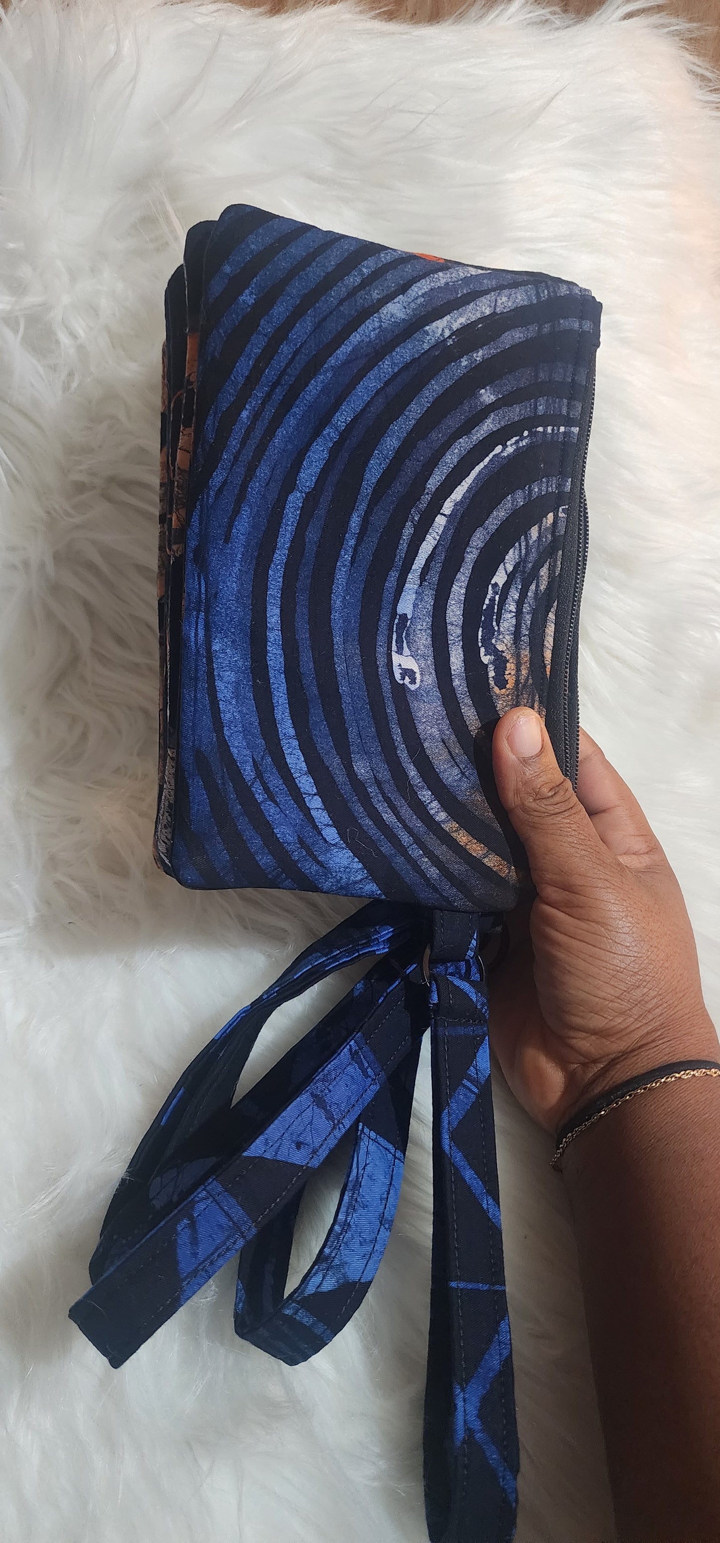 Adire Batik Glow Wristlet