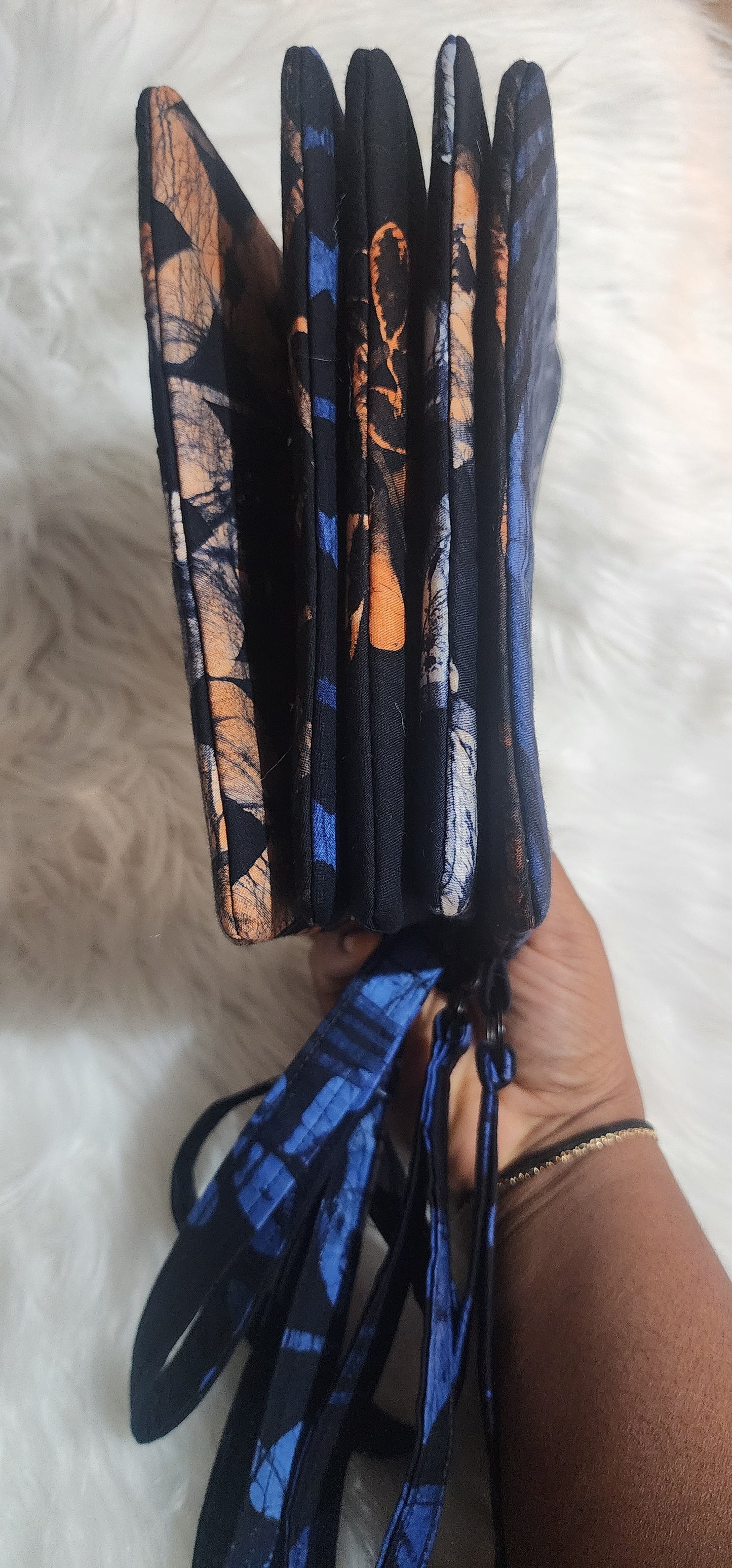 Adire Batik Glow Wristlet