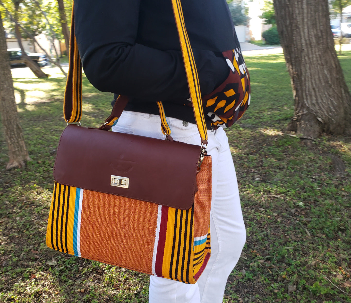 Hand Woven Kente Briefcase Bag