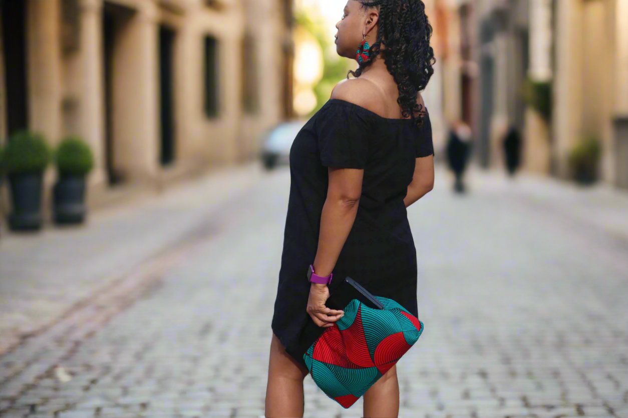 The Maddie Wooden Frame Ankara Clutch
