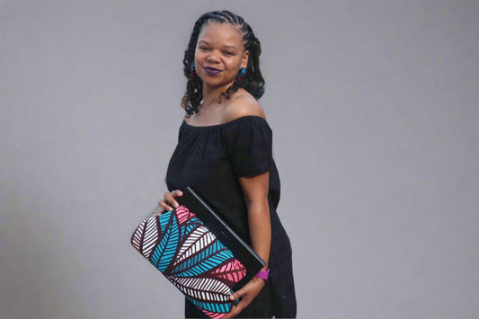 Wooden Frame Ankara Clutch