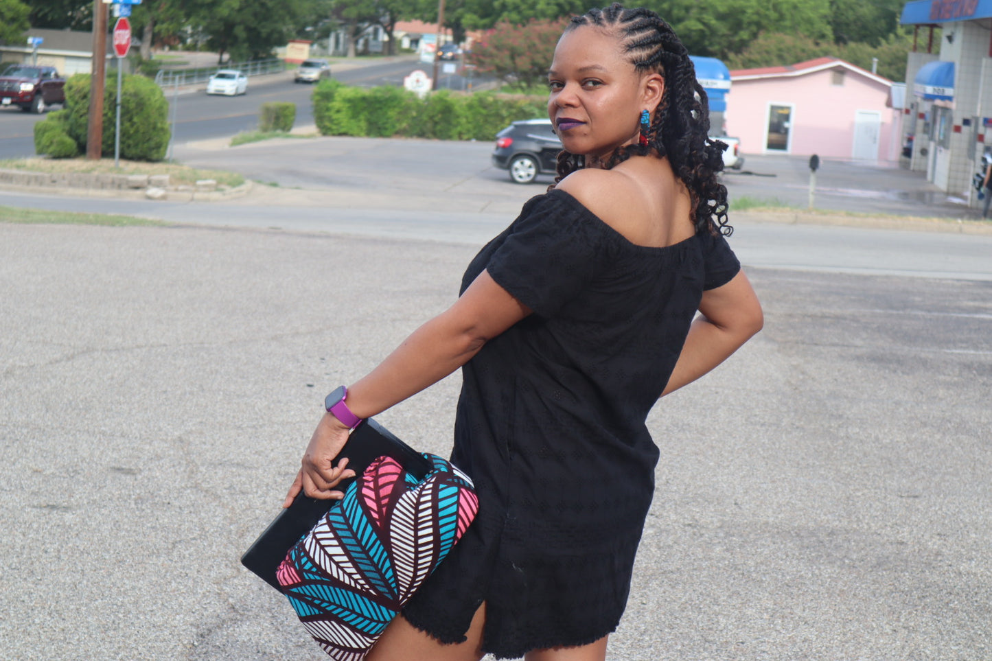 Wooden Frame Ankara Clutch
