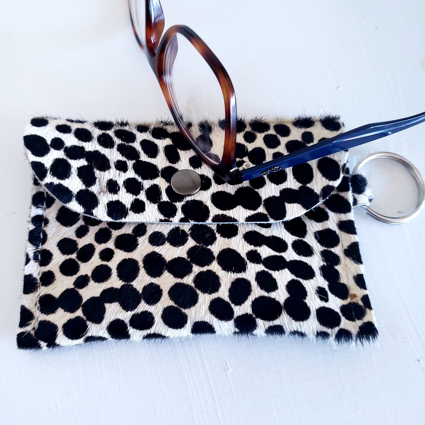 Hair-on Leopard Leather Minimalist Wallet